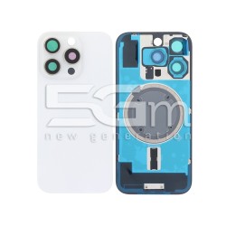 Retro Cover White Titanium + Holder + Magnetism Ring iPhone 16 Pro No Logo