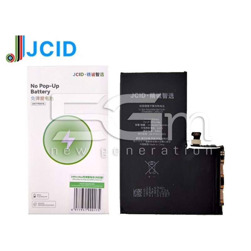 JCID Batteria 4323mAh iPhone 14 Pro Max No POP-UP No Board