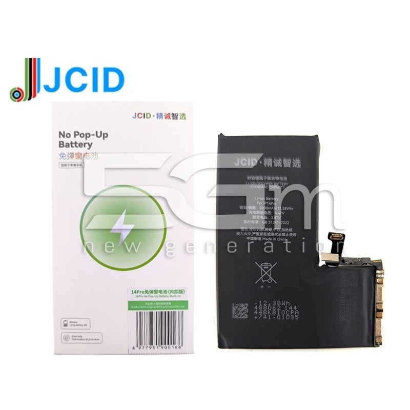 JCID Batteria 3200 mAh iPhone 14 Pro No POP-UP No Board