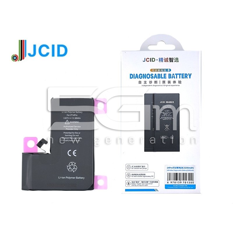 JCID Batteria 3200mAh iPhone 14 Pro Diagnosable