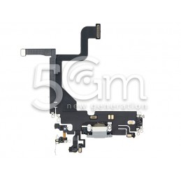 Charging Connector White Flex Cable iPhone 13 Pro (PULLED)