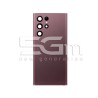 Rear Cover Burgundy + Camera Lens Samsung SM-S908 S22 Ultra No Logo