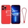 Silicone Case Red + Wrist Strap iPhone 13 Pro