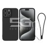 Silicone Case Black + Wrist Strap iPhone 15 Pro Max