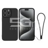 Silicone Case Black + Wrist Strap iPhone 15 Pro