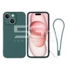 Silicone Case Green + Wrist Strap iPhone 15 Plus