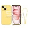 Custodia in Silicone Gialla + Cinturino Da Polso iPhone 15 Plus