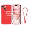 Custodia in Silicone Rossa + Cinturino Da Polso iPhone 15 Plus