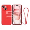 Custodia in Silicone Rossa + Cinturino Da Polso iPhone 15