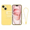 Silicone Case Yellow + Wrist Strap iPhone 15