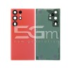 Rear Cover Red + Camera Lens Samsung SM-S918 S23 Ultra No Logo